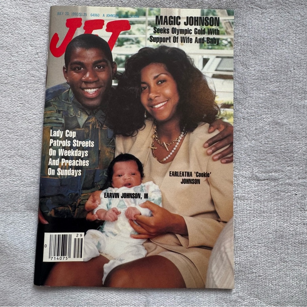 Jet Magazine July 20 1992 Magic Johnson Wife Cookie Baby‎ EJ Olympic Cover